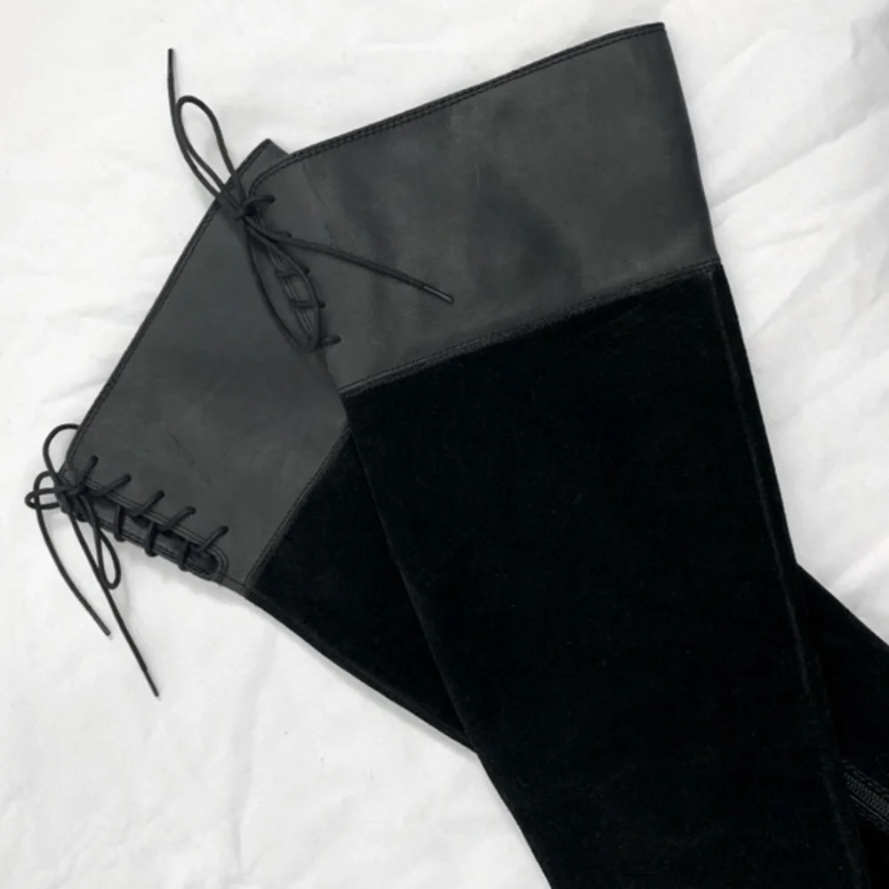 Lucky Brand Black Suede Tall Leather Boots - Picture 4 of 8